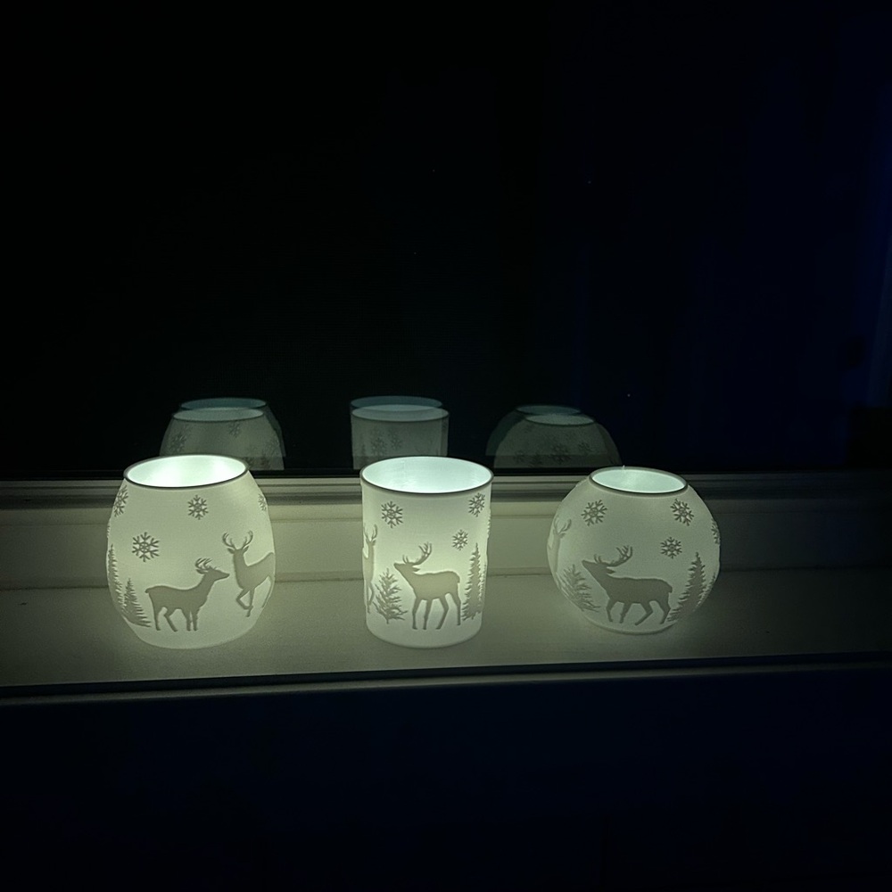Charming 3-D Votive Holders with Deer Motif